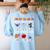 Spooky Syllables Teacher Halloween Educational Kids Women's Sweatshirt Back Print Light Blue Spooky Syllables Teacher Halloween Educational Kids Women's Sweatshirt Back Print Light Blue