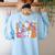 Spooky Teacher Club Halloween Women's Sweatshirt Back Print Light Blue