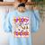 Spooky Teacher Ghost Pencil Teacher Halloween Teacher Women's Sweatshirt Back Print Light Blue