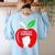 I Stand With Teachers Tshirt Women's Sweatshirt Back Print Light Blue