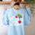 My Students Stole My Heart School Teacher Christmas Men Women Kids Women's Sweatshirt Back Print Light Blue