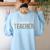 Substitute Teacher Supplies For Teachers Leopard For Men Women Women's Sweatshirt Back Print Light Blue Substitute Teacher Supplies For Teachers Leopard For Men Women Women's Sweatshirt Back Print Light Blue