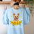 Sunflower Yorkie Mom Dog Lover Women's Sweatshirt Back Print Light Blue