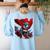 Super Power Superhero Boston Terrier Dog For Men Women Kids Women's Sweatshirt Back Print Light Blue