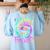 Super Teacher Back To School Apple Tie Dye First Day Women's Sweatshirt Back Print Light Blue Super Teacher Back To School Apple Tie Dye First Day Women's Sweatshirt Back Print Light Blue