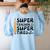 Super Teacher By Day Super Tired By Night Back To School Women's Sweatshirt Back Print Light Blue Super Teacher By Day Super Tired By Night Back To School Women's Sweatshirt Back Print Light Blue