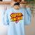 Super Teacher Superhero Back To School Teacher's Women's Sweatshirt Back Print Light Blue Super Teacher Superhero Back To School Teacher's Women's Sweatshirt Back Print Light Blue