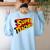 Super Teacher SuperTeacher Women's Sweatshirt Back Print Light Blue Super Teacher SuperTeacher Women's Sweatshirt Back Print Light Blue
