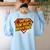 Super Teacher's Assistant Educational Superhero Women's Sweatshirt Back Print Light Blue Super Teacher's Assistant Educational Superhero Women's Sweatshirt Back Print Light Blue