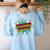Superhero Teacher Retro Comic Teaching Superpower Women's Sweatshirt Back Print Light Blue