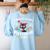 I Survived 100 Days Of School Teacher Kids Cat Lover Women's Sweatshirt Back Print Light Blue I Survived 100 Days Of School Teacher Kids Cat Lover Women's Sweatshirt Back Print Light Blue