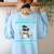 Surviving The Teacher Life Pjs Pajamas Christmas Xmas Teache Women's Sweatshirt Back Print Light Blue