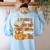 I Teach The Coolest Pumpkins In The Patch Teacher Halloween Women's Sweatshirt Back Print Light Blue