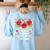 I Teach The Cutest Apples In The Orchard Cute Fall Teacher Women's Sweatshirt Back Print Light Blue