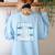 I Teach The Cutest Little Sharks Teacher School Women's Sweatshirt Back Print Light Blue I Teach The Cutest Little Sharks Teacher School Women's Sweatshirt Back Print Light Blue