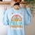I Teach The Cutest Pre-K Pumpkin Teacher Student Halloween Women's Sweatshirt Back Print Light Blue