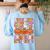 I Teach The Cutest Pumpkins Halloween Fall Teacher Women Women's Sweatshirt Back Print Light Blue I Teach The Cutest Pumpkins Halloween Fall Teacher Women Women's Sweatshirt Back Print Light Blue