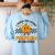 I Teach The Cutest Pumpkins In The Patch Groovy Teacher Fall Women's Sweatshirt Back Print Light Blue