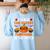 I Teach The Cutest Pumpkins In The Patch Halloween Teacher Women's Sweatshirt Back Print Light Blue I Teach The Cutest Pumpkins In The Patch Halloween Teacher Women's Sweatshirt Back Print Light Blue