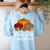 Teach Love Inspire Autumn Fall Plaid Leopard Pumpkin Teacher For Men Women Kids Women's Sweatshirt Back Print Light Blue