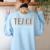 Teach Love Inspire Leopard Back To School Cute Teacher Men Women Girls Kids Women's Sweatshirt Back Print Light Blue Teach Love Inspire Leopard Back To School Cute Teacher Men Women Girls Kids Women's Sweatshirt Back Print Light Blue