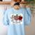 Teach Love Inspire Pre-k Teacher Apple Leopard Red Plain Women's Sweatshirt Back Print Light Blue