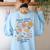 Teach Them Love Them Watch Them Grow Retro Teacher Floral Women's Sweatshirt Back Print Light Blue Teach Them Love Them Watch Them Grow Retro Teacher Floral Women's Sweatshirt Back Print Light Blue