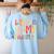 I Teach In My Pajamas Retro Groovy Teacher Humor Women's Sweatshirt Back Print Light Blue