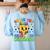 Teacher Back To School Color In Kindness Crayon Pencil Women's Sweatshirt Back Print Light Blue Teacher Back To School Color In Kindness Crayon Pencil Women's Sweatshirt Back Print Light Blue