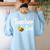Teacher Bee Bumblebee Back To School Women's Sweatshirt Back Print Light Blue Teacher Bee Bumblebee Back To School Women's Sweatshirt Back Print Light Blue