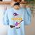 This Is My Teacher Costume Halloween Family Matching Group Women's Sweatshirt Back Print Light Blue