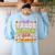 Teacher Cute Will Trade Students For Candy Halloween Costume Women's Sweatshirt Back Print Light Blue
