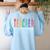 Teacher Of The Deaf ASL Teacher & Deaf Awareness Women's Sweatshirt Back Print Light Blue
