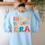 In My Teacher Era First Day Of School Back To School Retro Women's Sweatshirt Back Print Light Blue