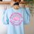 In My Teacher Era Yeehaw Pink Teacher Western Cowgirl Women's Sweatshirt Back Print Light Blue