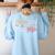 Teacher And Firefighter Wife Shirt Teacher Life Fire Wife Women's Sweatshirt Back Print Light Blue