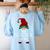 Teacher Gnome Xmas Family Matching Plaid Christmas Gnomes Women's Sweatshirt Back Print Light Blue