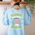 Teacher Halloween Costume Science Teachers Love Brains Women's Sweatshirt Back Print Light Blue