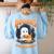 Teacher Halloween Ghost Reading Book Animal Boooks Are Women's Sweatshirt Back Print Light Blue Teacher Halloween Ghost Reading Book Animal Boooks Are Women's Sweatshirt Back Print Light Blue