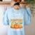 Teacher Halloween Pre-K Teacher Kindergarten Cutest Pumpkins Women's Sweatshirt Back Print Light Blue