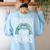 Teacher Halloween Shirt Women Men Teachers Love Brains Women's Sweatshirt Back Print Light Blue