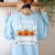 Teacher Halloween I Teach The Cutest Pumpkins In The Patch Women's Sweatshirt Back Print Light Blue