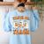 Teacher Halloween Trick Or Teach Retro Groovy Floral Ghost Women's Sweatshirt Back Print Light Blue Teacher Halloween Trick Or Teach Retro Groovy Floral Ghost Women's Sweatshirt Back Print Light Blue