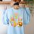 Teacher Life Back To School It's A Great A Day To Be A Lion Women's Sweatshirt Back Print Light Blue