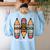 Teacher Life Teach Love Inspire Pencils Inspirational Women Women's Sweatshirt Back Print Light Blue