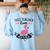This Teacher Loves Her Flock Cute Flamingo Teacher Women's Sweatshirt Back Print Light Blue