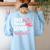 This Teacher Loves Her Flock Teaching Flamingo Girl Women's Sweatshirt Back Print Light Blue