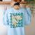 Teacher Outer Space Science Astronomy Planet Saturn Teach Women's Sweatshirt Back Print Light Blue