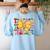 Teacher Pencil Coquette Bow Back To School Teacher Women's Sweatshirt Back Print Light Blue Teacher Pencil Coquette Bow Back To School Teacher Women's Sweatshirt Back Print Light Blue