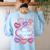 Teacher Positive Affirmations Candy Heart Valentine's Day Women's Sweatshirt Back Print Light Blue Teacher Positive Affirmations Candy Heart Valentine's Day Women's Sweatshirt Back Print Light Blue